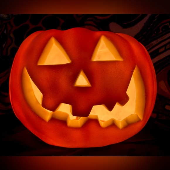 Vintage Pumpkin Jack O Lantern Lighted Halloween Fall Decor 6.5" - Picture 3 of 14